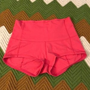 Hot pink yoga shorts
